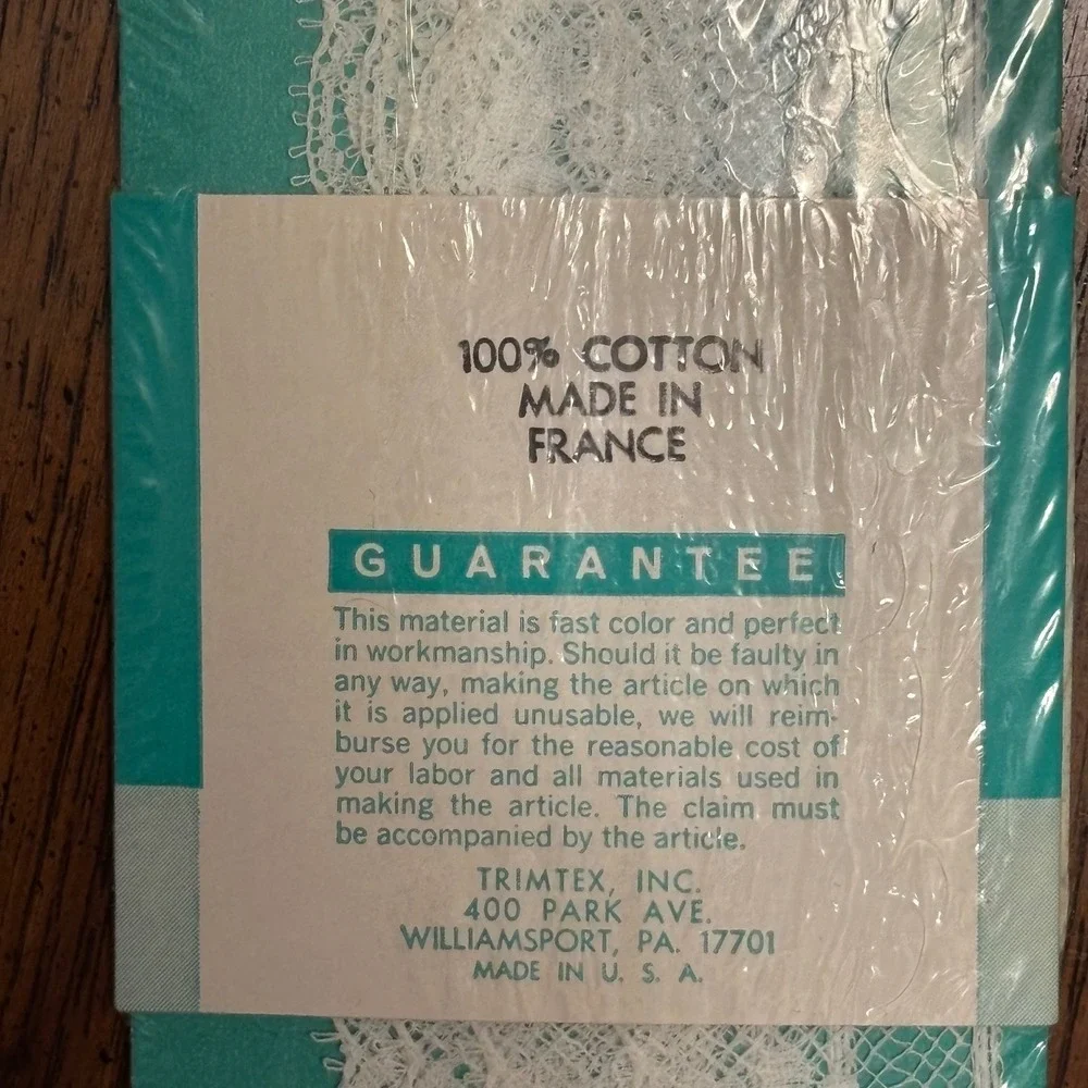 Vintage White Trimtex 100% Cotton Floral Mesh 1